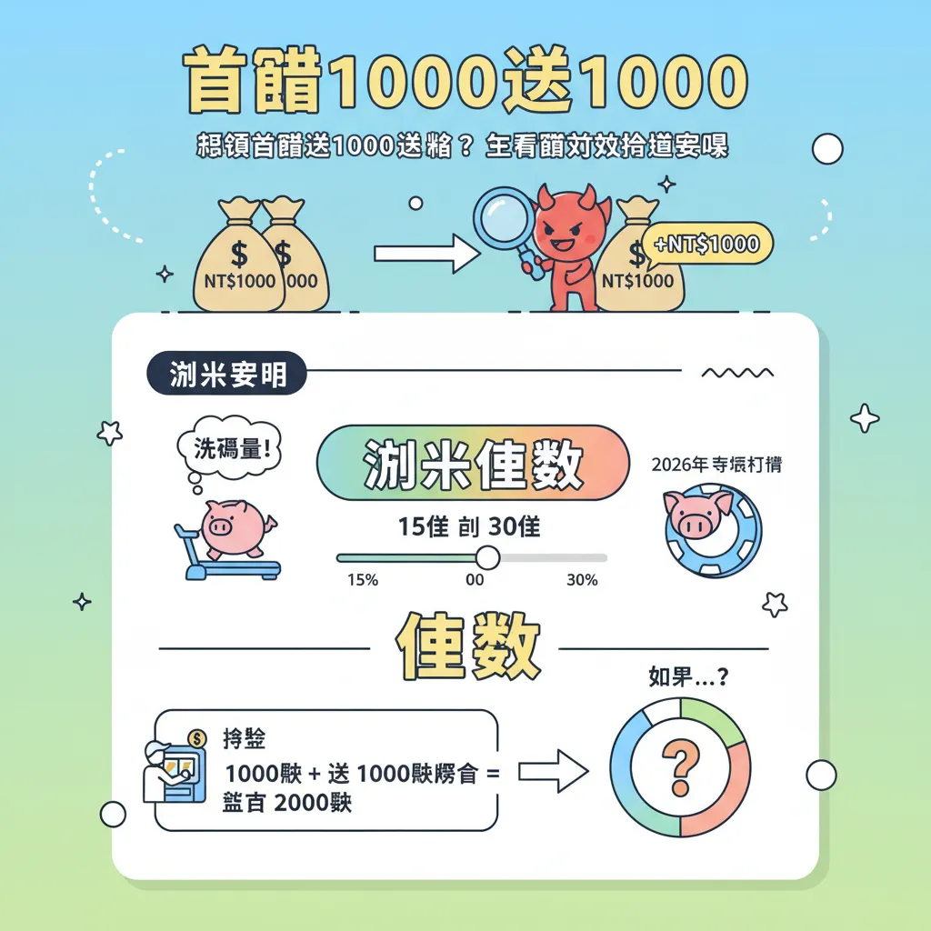 想領首儲1000送1000獎金？先看懂有效投注要求